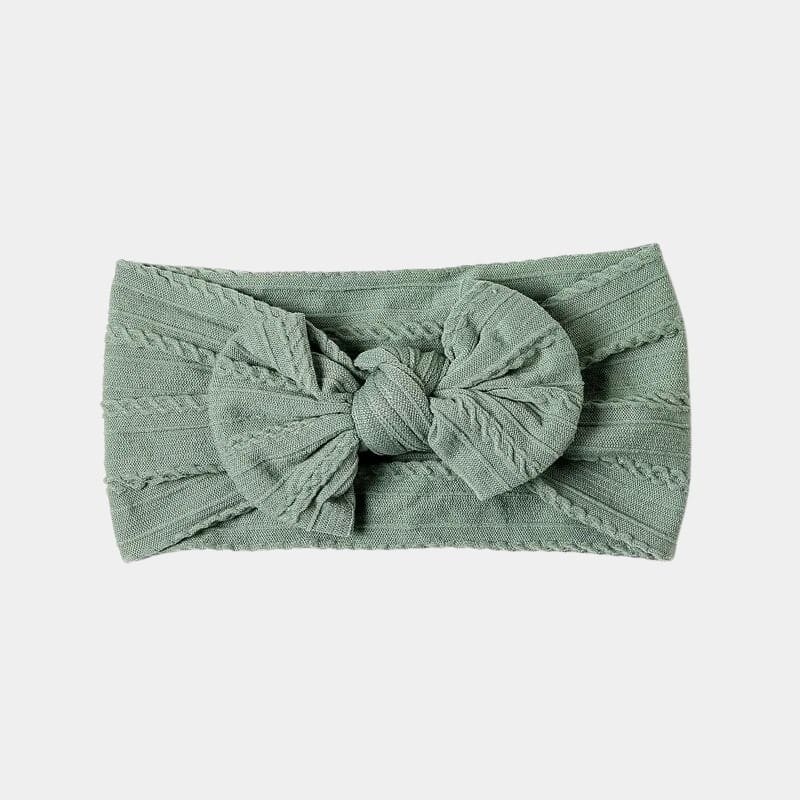 Bandeau bébé vert clair avec gros nœud