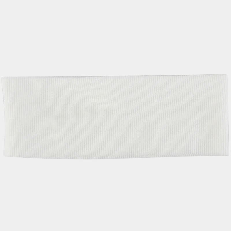 Bandeau en coton blanc côtelé