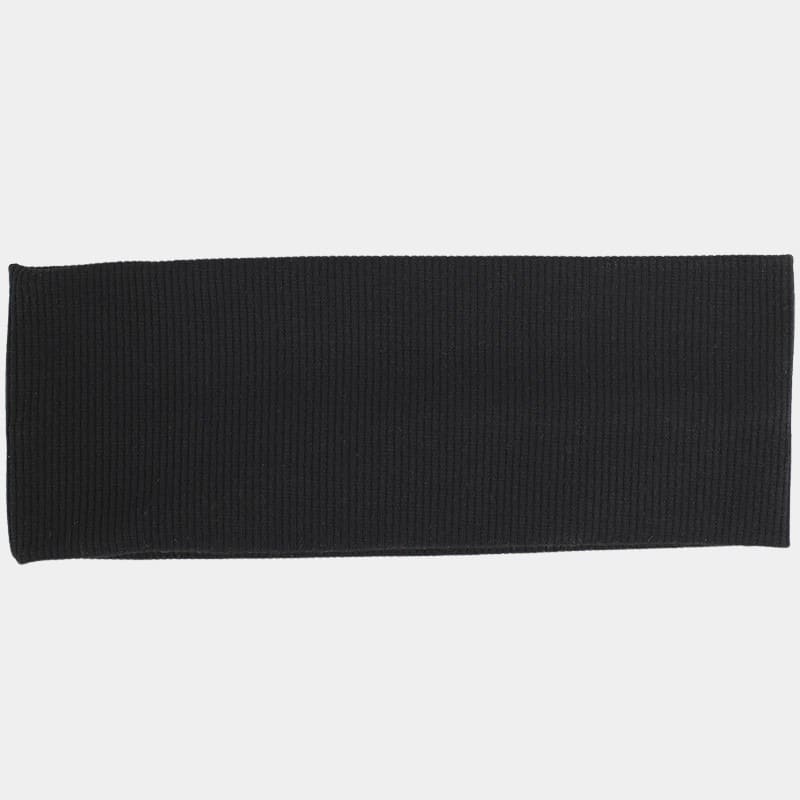 Bandeau en coton noir côtelé