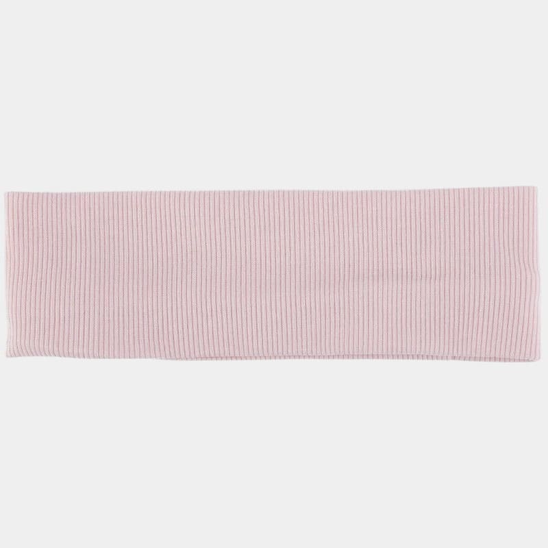 Bandeau en coton rose clair côtelé