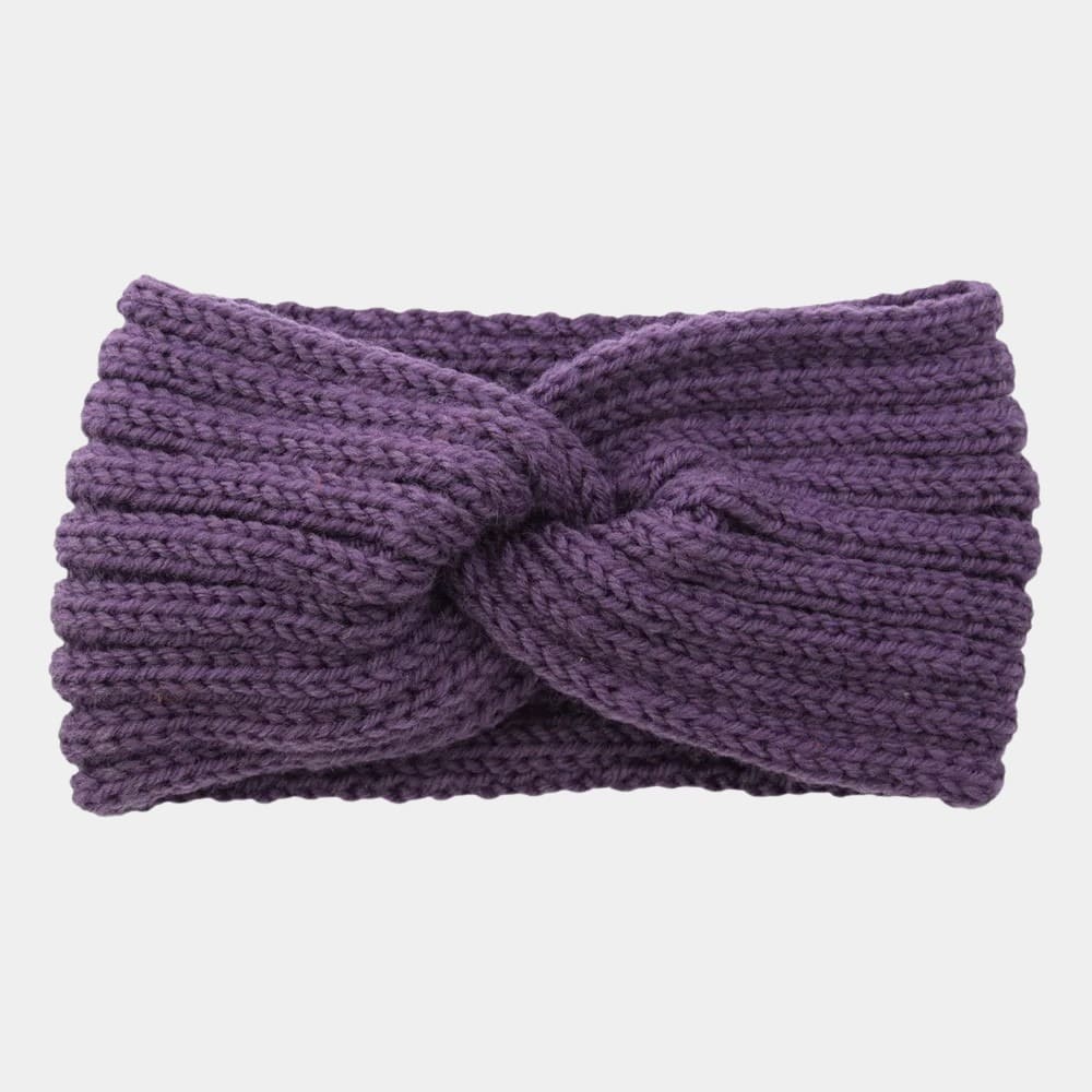 Bandeau en laine violet clair uni