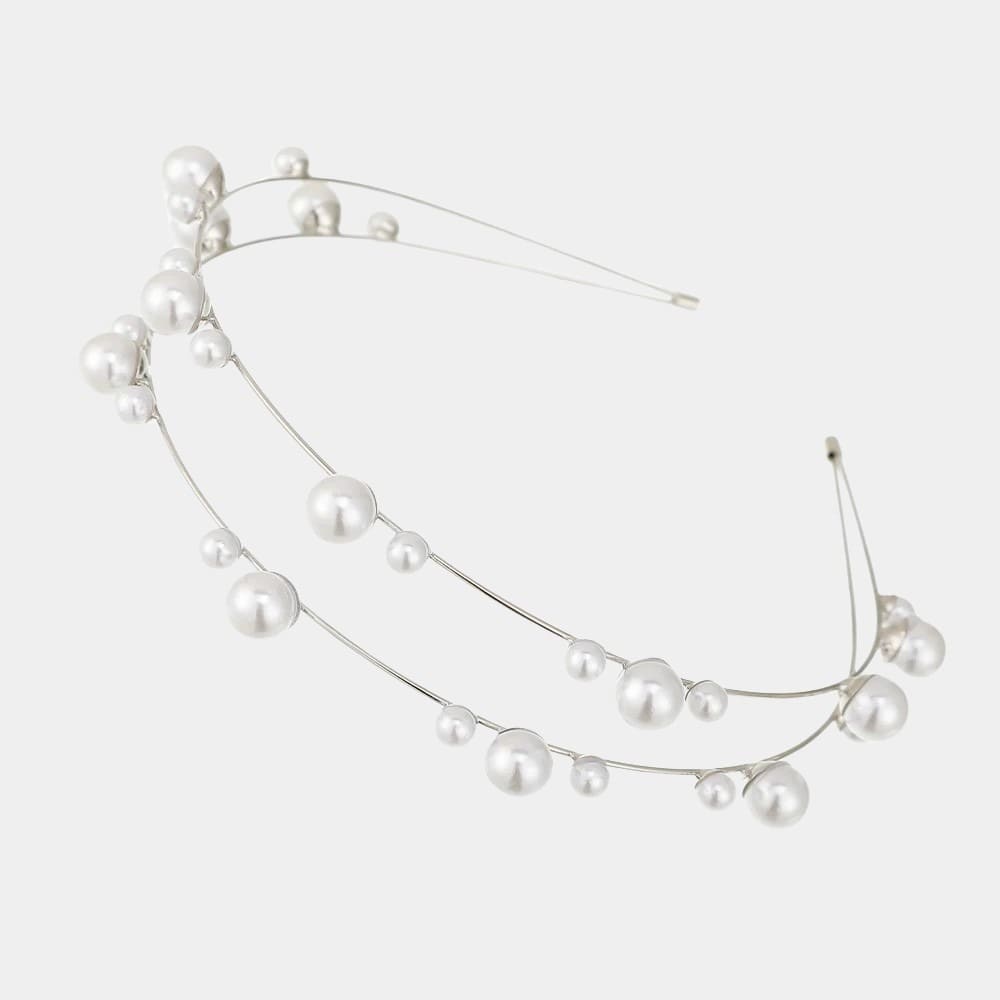 Lot de 2 serre-têtes fins avec perles main image 1