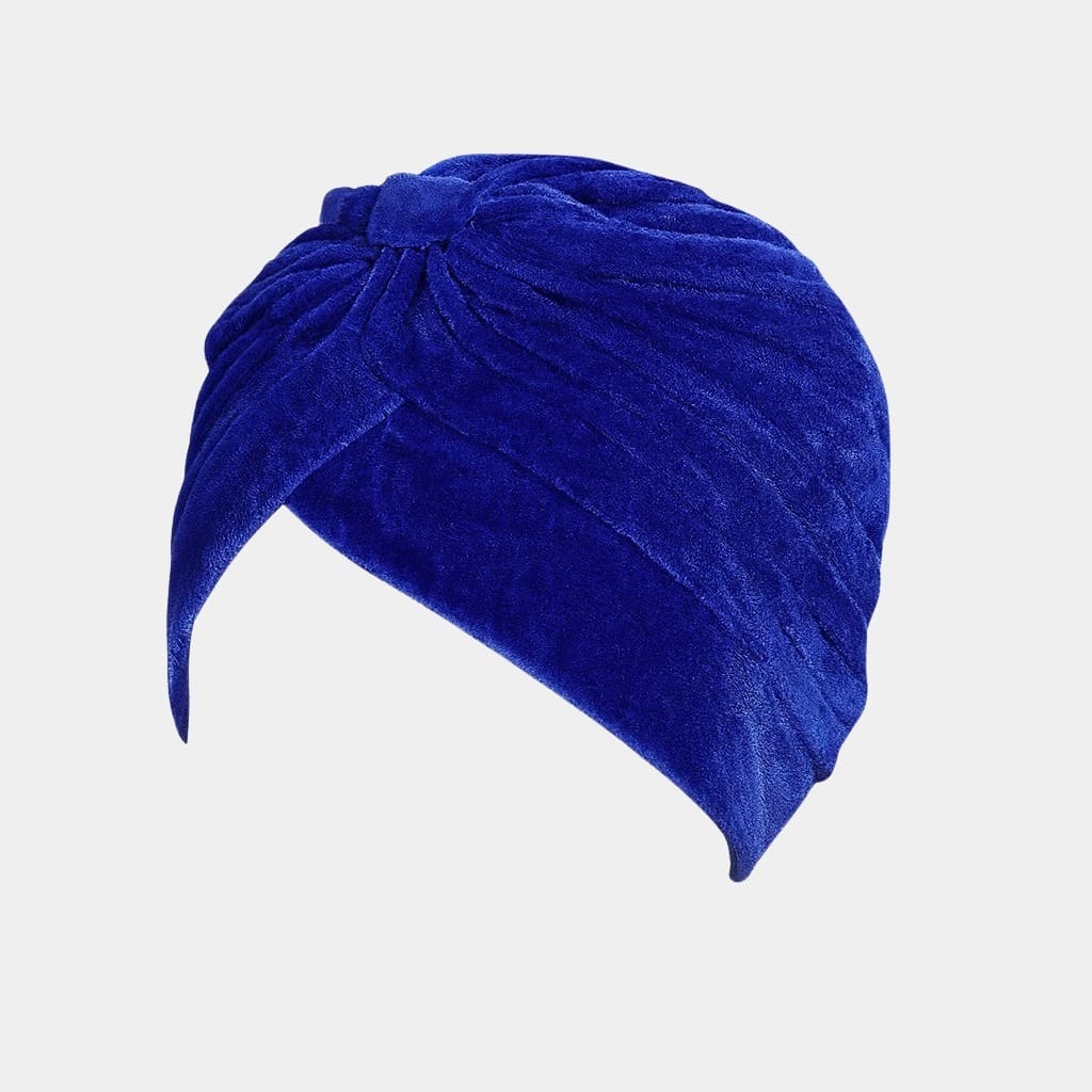 Turban bleu en velours