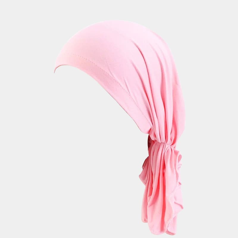 Turban foulard rose