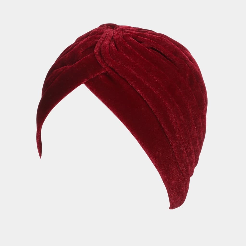Turban rouge en velours