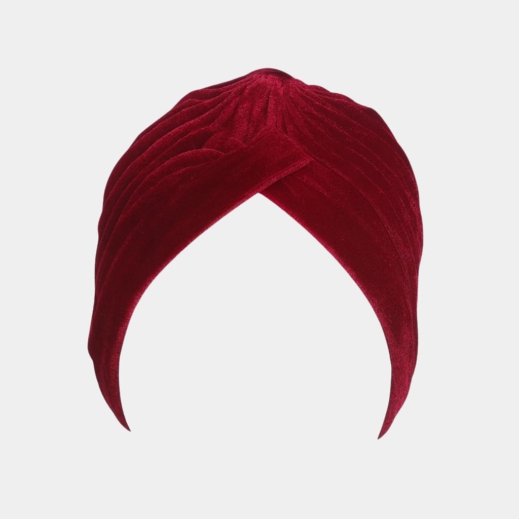Turban rouge en velours