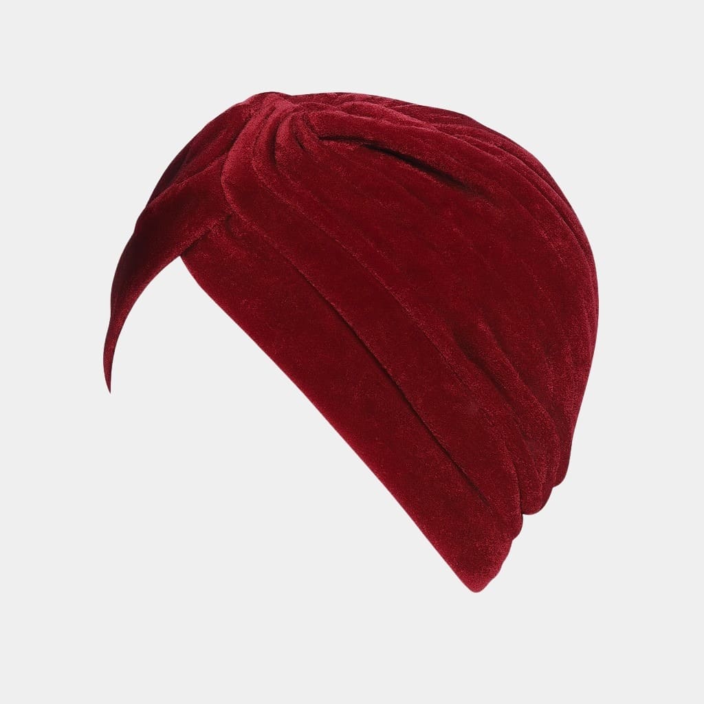Turban rouge en velours