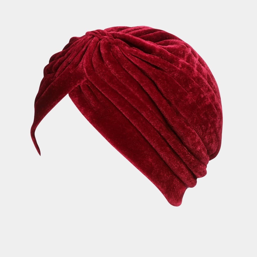 Turban rouge en velours