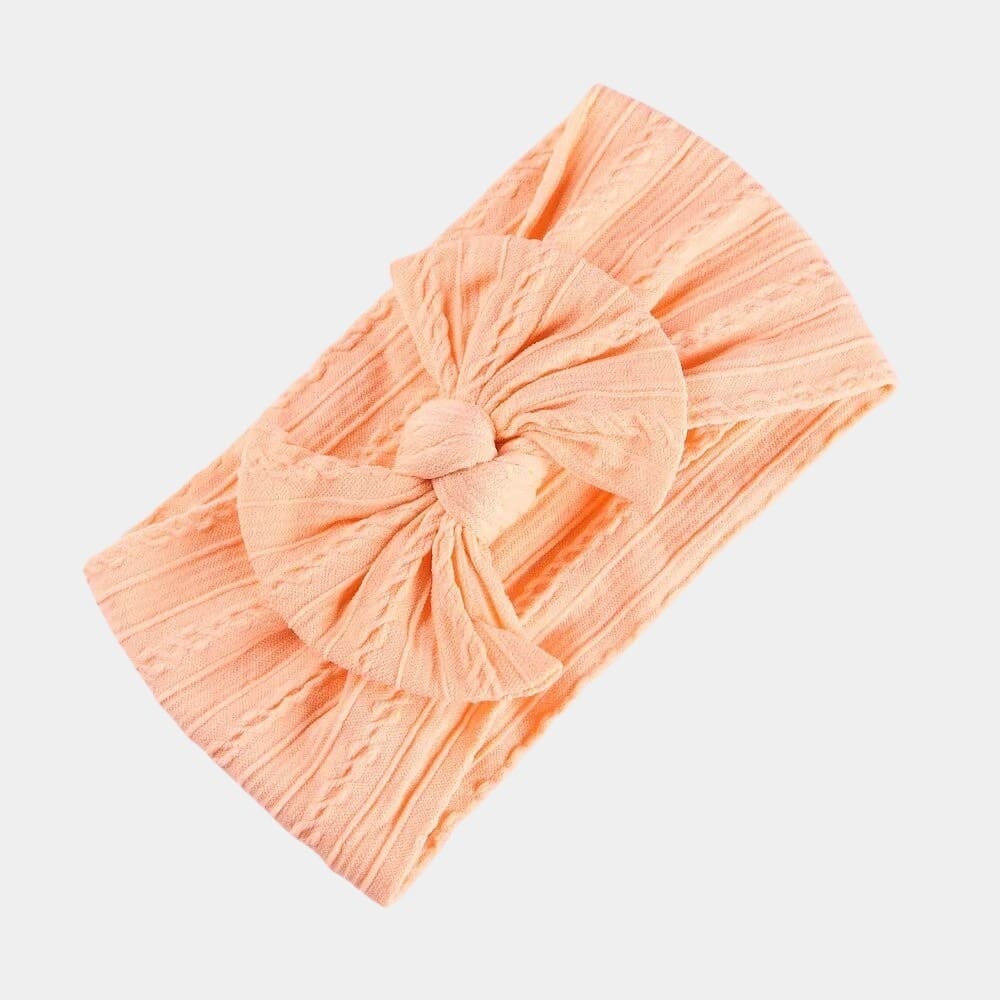 Bandeau bébé orange clair avec gros nœud