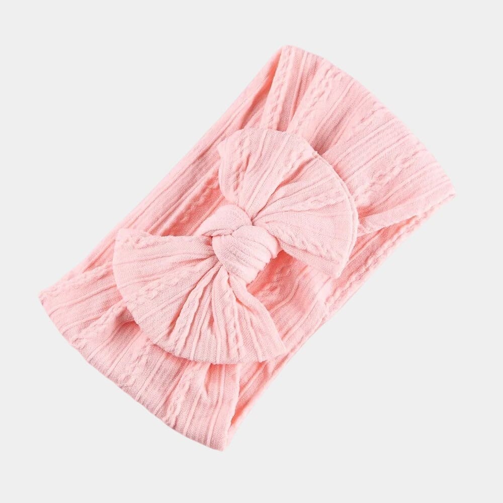 Bandeau bébé rose clair avec gros nœud