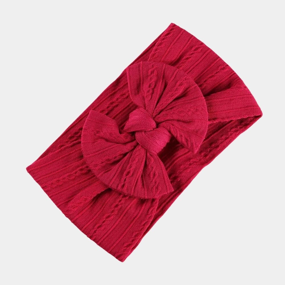 Bandeau bébé rouge carmin avec gros nœud