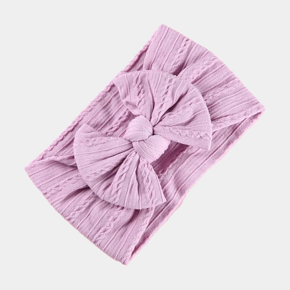 Bandeau bébé violet clair avec gros nœud