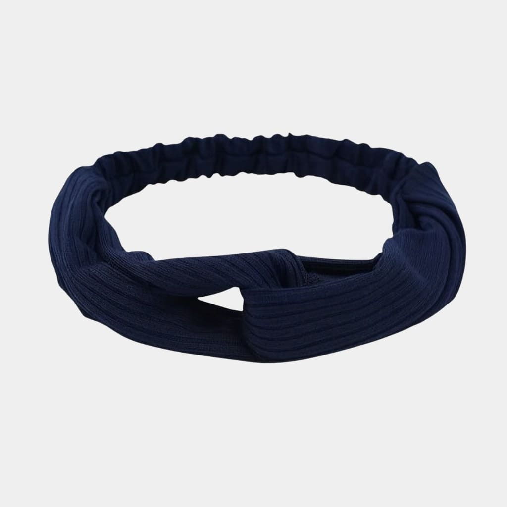 Bandeau bleu marine rayé avec nœud