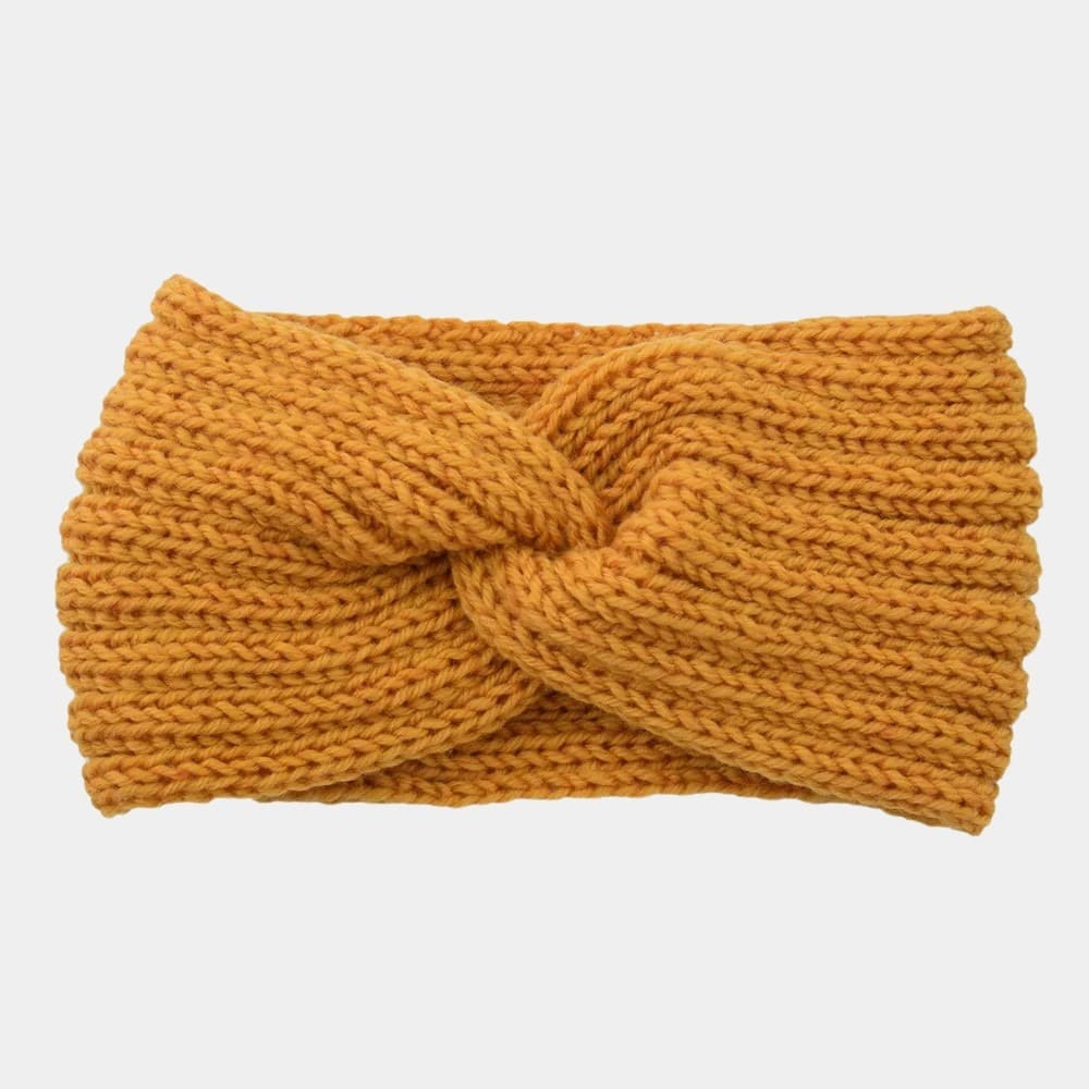 Bandeau en laine orange gingembre uni