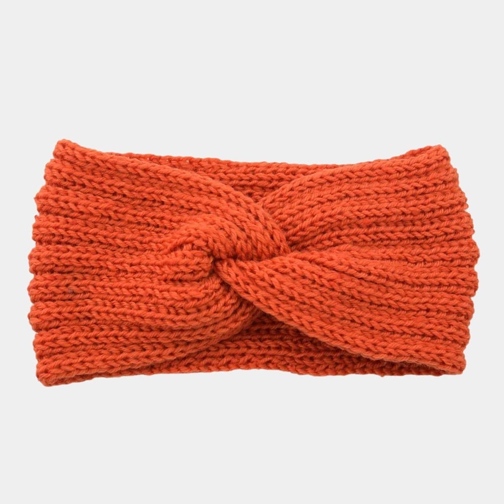 Bandeau en laine orange uni