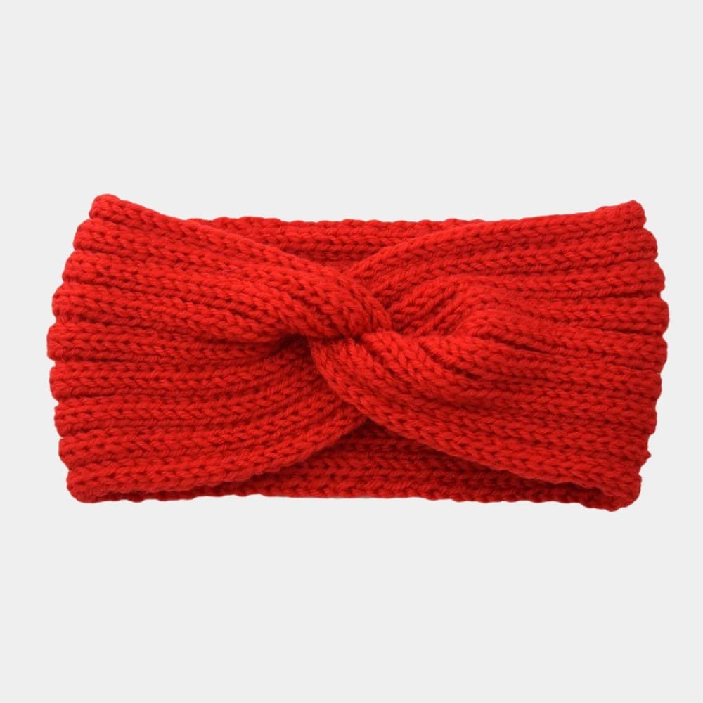 Bandeau en laine rouge uni