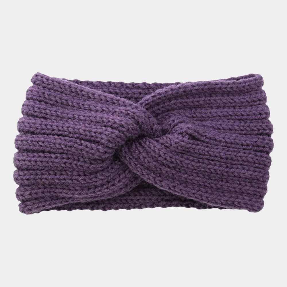 Bandeau en laine violet clair uni