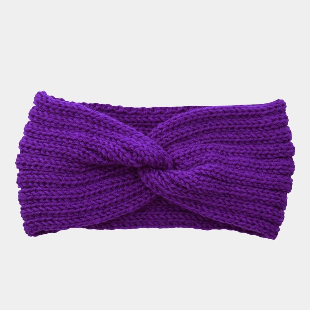 Bandeau en laine violet uni