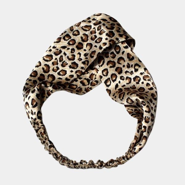 Bandeau en soie léopard