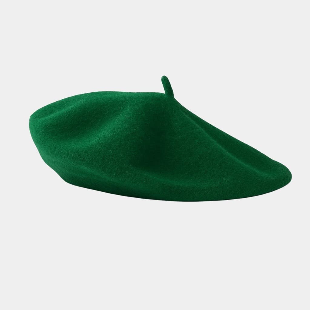 Béret basque vert foncé en laine