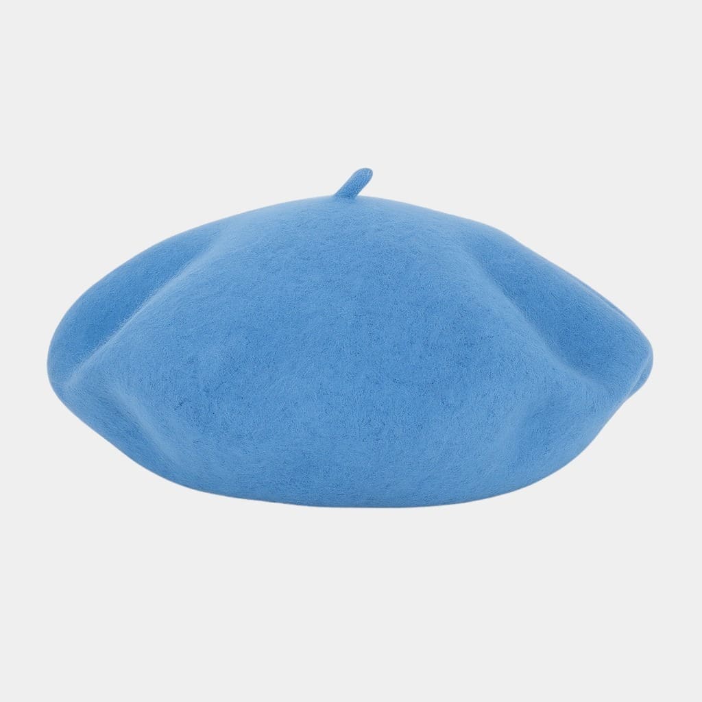 Béret bonnet bleu en feutre de laine