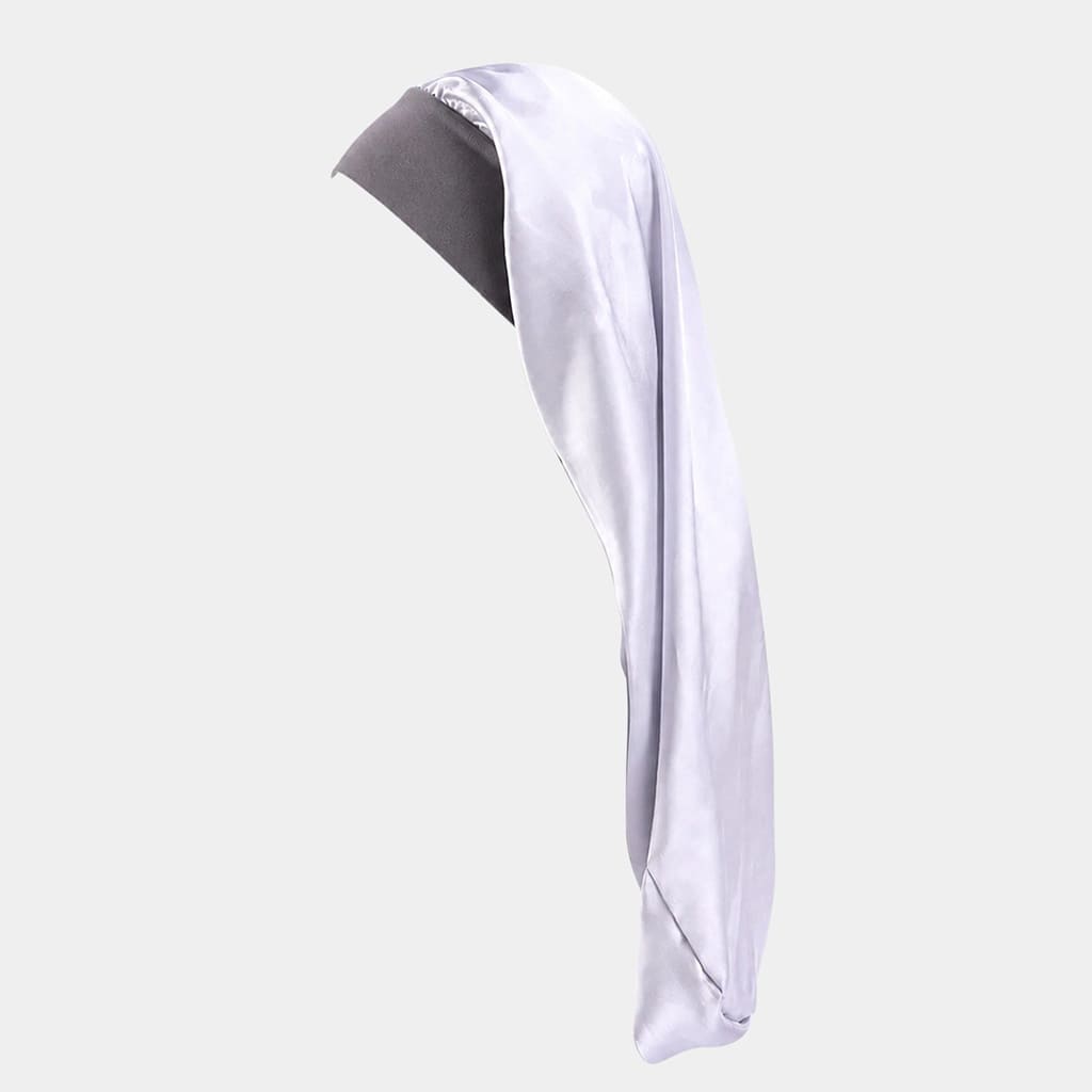 Bonnet de nuit en satin long argenté