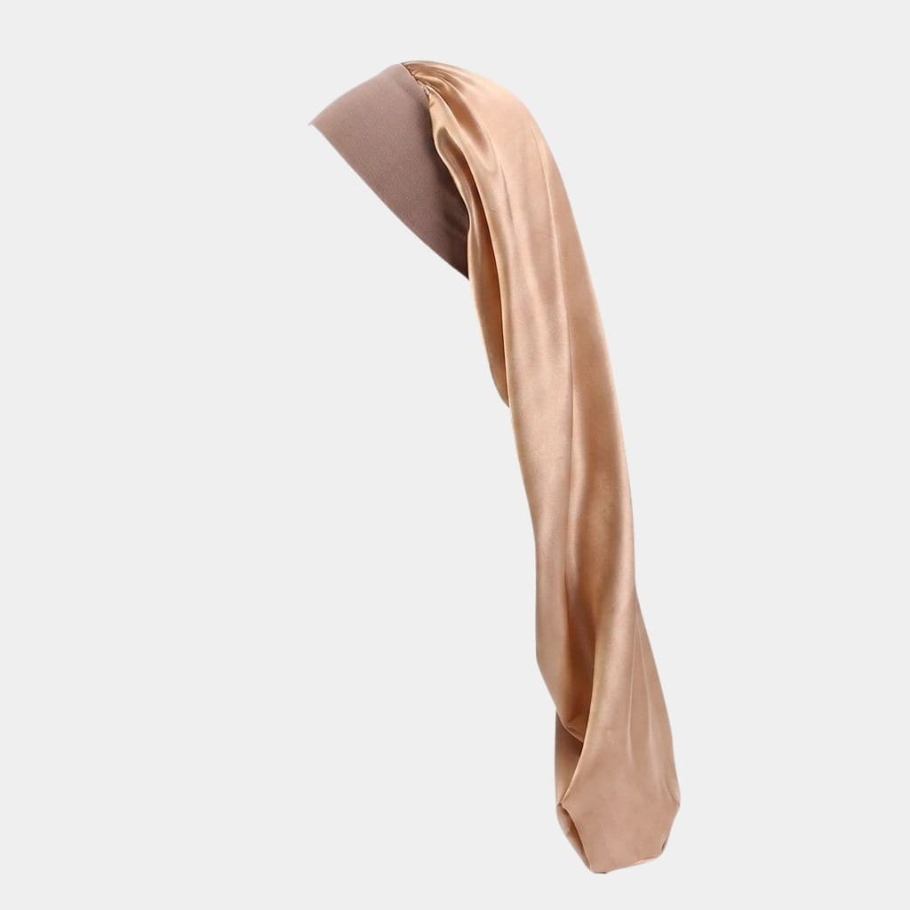 Bonnet de nuit en satin long doré