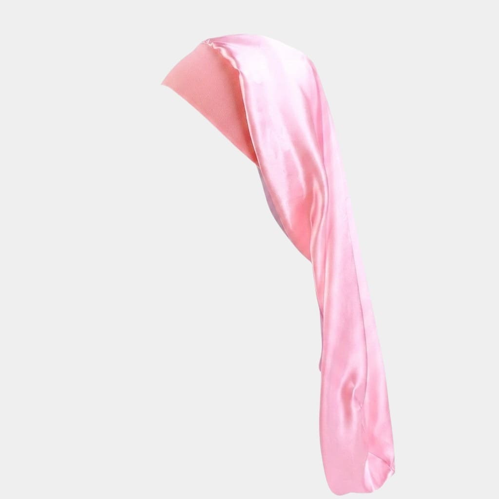 Bonnet de nuit en satin long rose