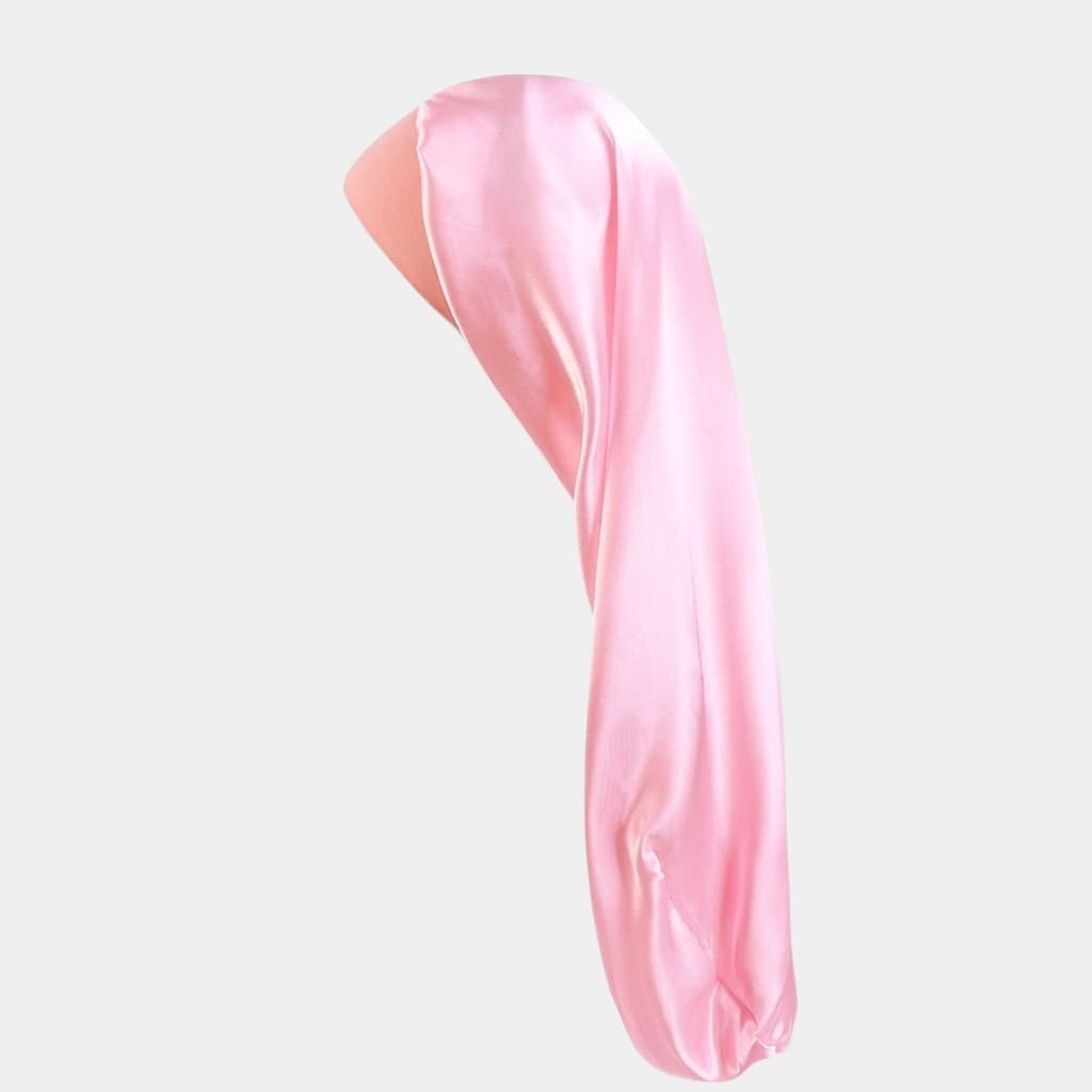 Bonnet de nuit en satin long rose