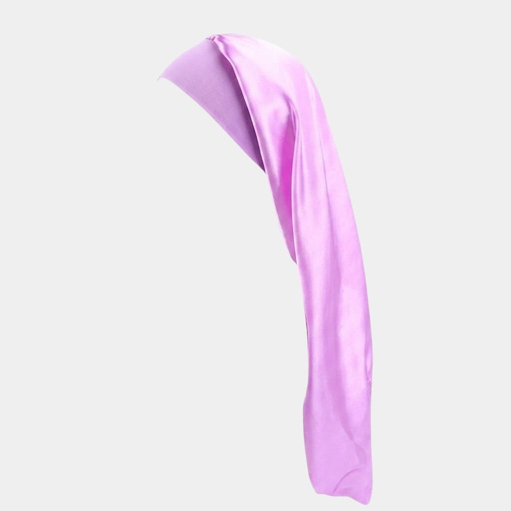 Bonnet de nuit en satin long violet clair